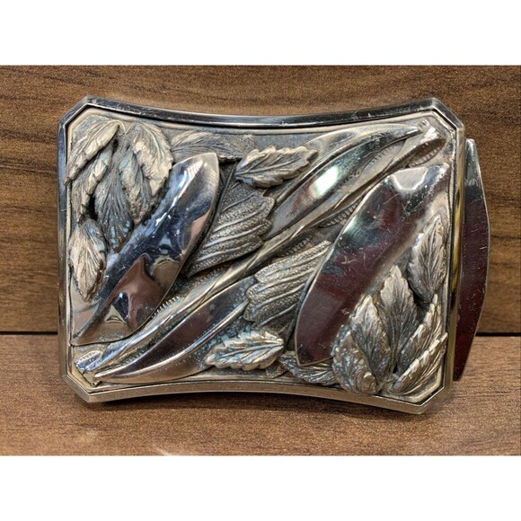 VINTAGE VANITY POWDER COMPACT SILVER CASE, PATENT 1802796 MADE IN USA - Picture 1 of 8